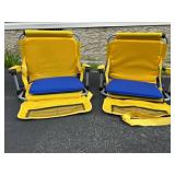 Two Folding Beach Chairs