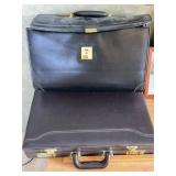 Black Leather Briefcase With Locking Clasp
