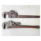 Two Vintage Pipe Wrenches