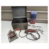 Metal Tool Box With Grinder and Accessories