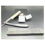 Straight Razor and Zippo Lighter Lot