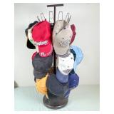 Baseball Caps on Rotating Stand