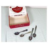 Four Souvenir Spoons with Swisher Sweets Box