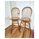 Wooden Swivel Bar Stools