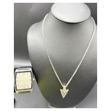 Croton Titanium Watch and Arrow Pendant Necklace