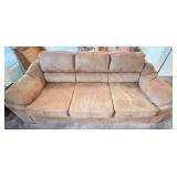 Brown Microfiber Three-Seat Sofa