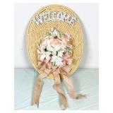 Wicker Wall Decor With Floral Accent