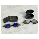 Two Pairs of Vintage Goggles with Cases