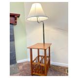 Wooden Side Table With Integrated Lamp