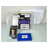 VHS Tapes in Plastic Container