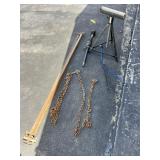 Metal Chains, Bar, and Tripod Set