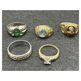 Five Gold Rings with Varied Designs