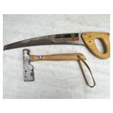 Wood-Handled Saw and Hatchet Set