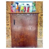 Wood Storage Cabinet With Cleaning Supplies