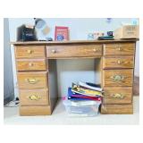 Wooden Desk With Brass Handles