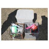 Crate of lighting, execise equipment, clothes hamr