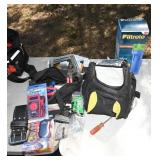 Multi tester, tool bags, allen keys, zip ties