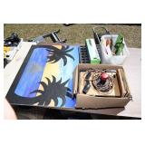 record player, art work, electric knife, misc