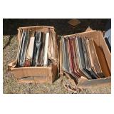 boxes of vintage records