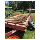 Equipment Trailer with ramps (Red in color)