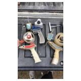 Tape dispensers, 175 watt bulb and 14 watt bulb