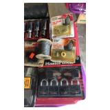Master lock set, socket set, misc. paint brushes