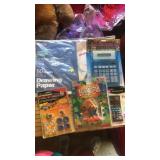 Drawing paper, calculators ect.