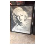 Cracked Marilyn Monroe framed print and Marilyn