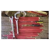Clamps, 3 packs of 9 paint rollers, vice, misc