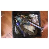 C clamp, misc electrical box, misc tools