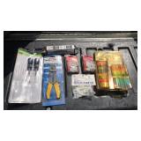 2 small screw drivers, wire stripper, lubriplate,