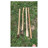 4 wooden handles