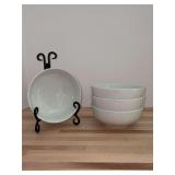 Set of (4) Pillivuyt Pate Pillenium White Porcelain Cereal Bowls…..5-3/4”D x 2-1/2” tall