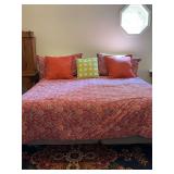 King size bed frame, mattresses and all linens (MUST TAKE ALL)….comforter is by Three Posts and is reversible…..mattress has cover on it and is Beauty Rest Garrison Extra Firm