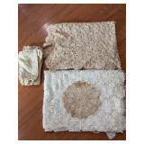 Handcrafted table linens and napkins…..there is staining