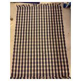 Blue and white buffalo check plaid area rug…..38 x 60