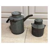 (2) vintage metal oil/automotive cans