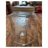Vintage Hazel Atlas Hoosier Glass Jar Large with Lid…..8-3/4” tall