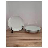 Set of (4) Pillivuyt White Porcelain Salad Plates…..8”D