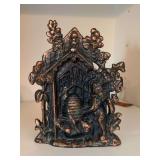 Victorian Cast Iron Bear & Beehive Bank….4”w x 5-1/2” tall