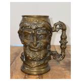 Solid Brass Heavy Toby Fisherman Mug/Stein…..5-1/4” tall