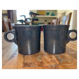 Set of (2) Homer Laughlin Fiesta Ware Classic Ring Handle 10-1/4” Mugs in Slate Gray Color