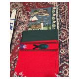 Grouping of (3) blankets/throws…..red is wool, green is very soft fleece