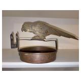 Antique brass and cast iron cigar cutter with matchbox holder…..11-1/4 long x 5-3/4” tall