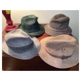 Grouping of men’s hats…..Schuman Sullivan, RESISTOL….sizes large, 7-1/8, 58 and unmarked