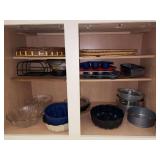 Contents of both sides of cabinet below island…..mostly bakeware