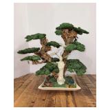 Artificial Bonsai Tree home decor piece with ceramic Asian statue…..14” tall