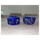 (2) gorgeous cobalt blue salt cellars…1” tall