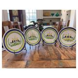 Set of (4) Williams Sonoma Grande Cuisine 8" Plates - Made in Italy