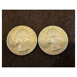 Two(2) 1964 Silver Quarters (90% Silver)...